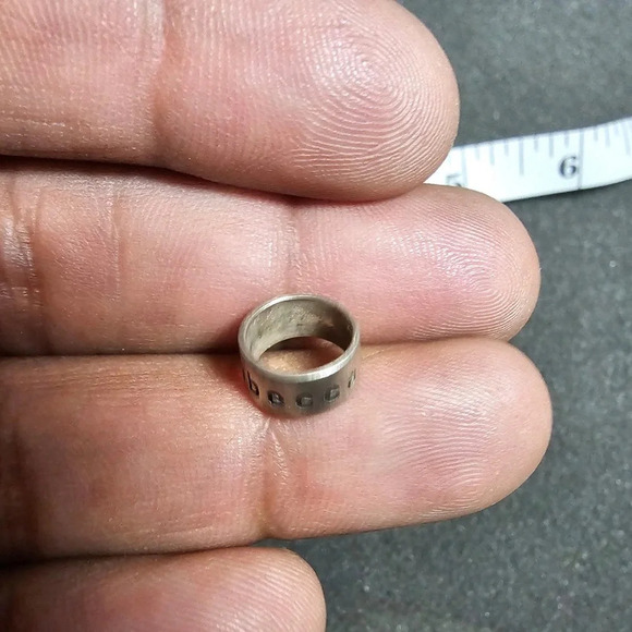 Sterling silver 925 half inch round barrel bead charm pendant engraved Rebecca - Picture 5 of 8